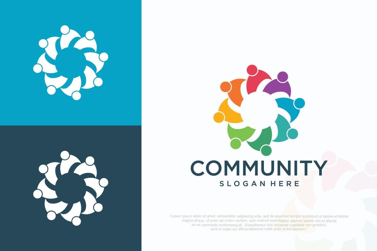 teamwork logo icon , business abstract illustration . vector