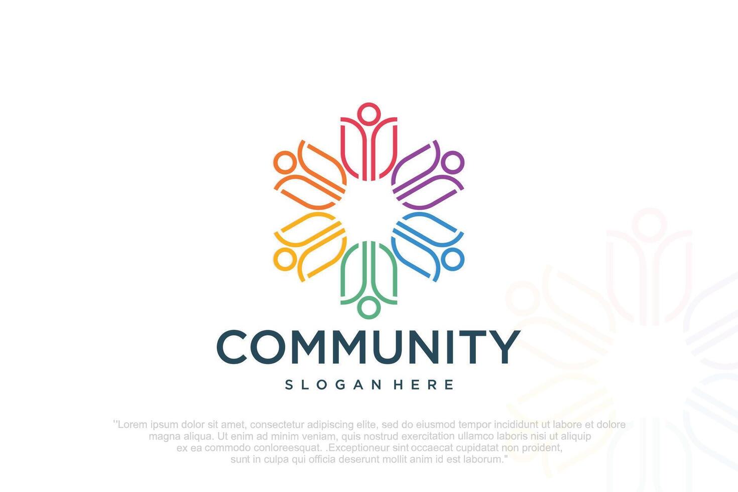 People teamwork logo design symbol vector