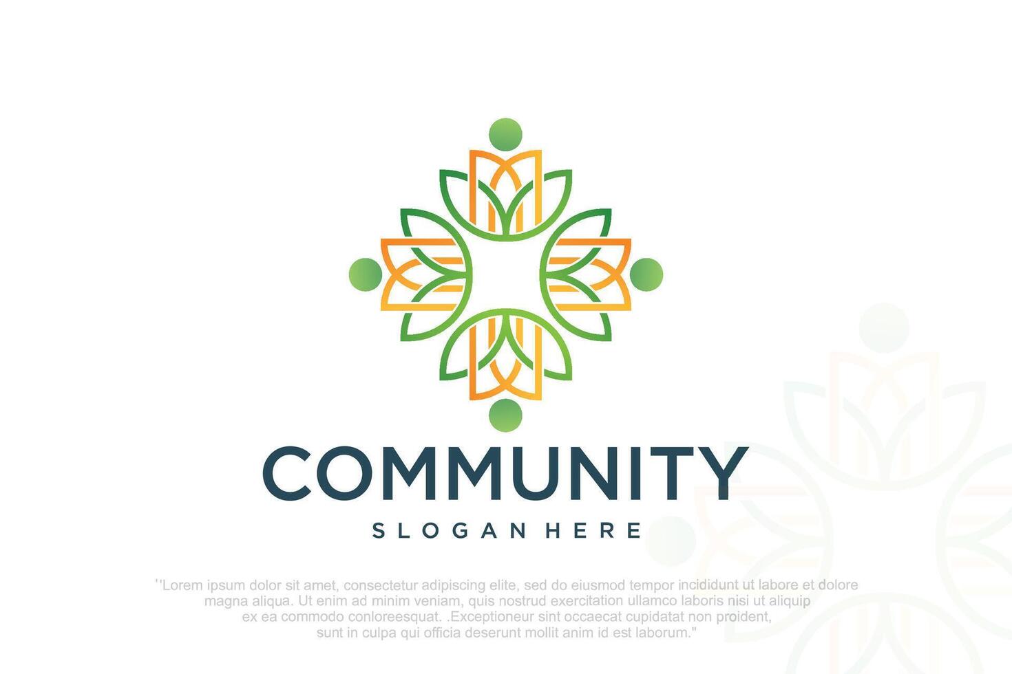People teamwork logo symbol vector