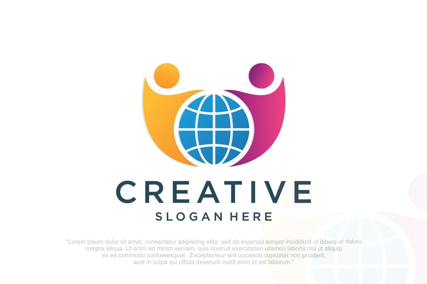 Global Community Logo Icon Elements Template, globe icon vector