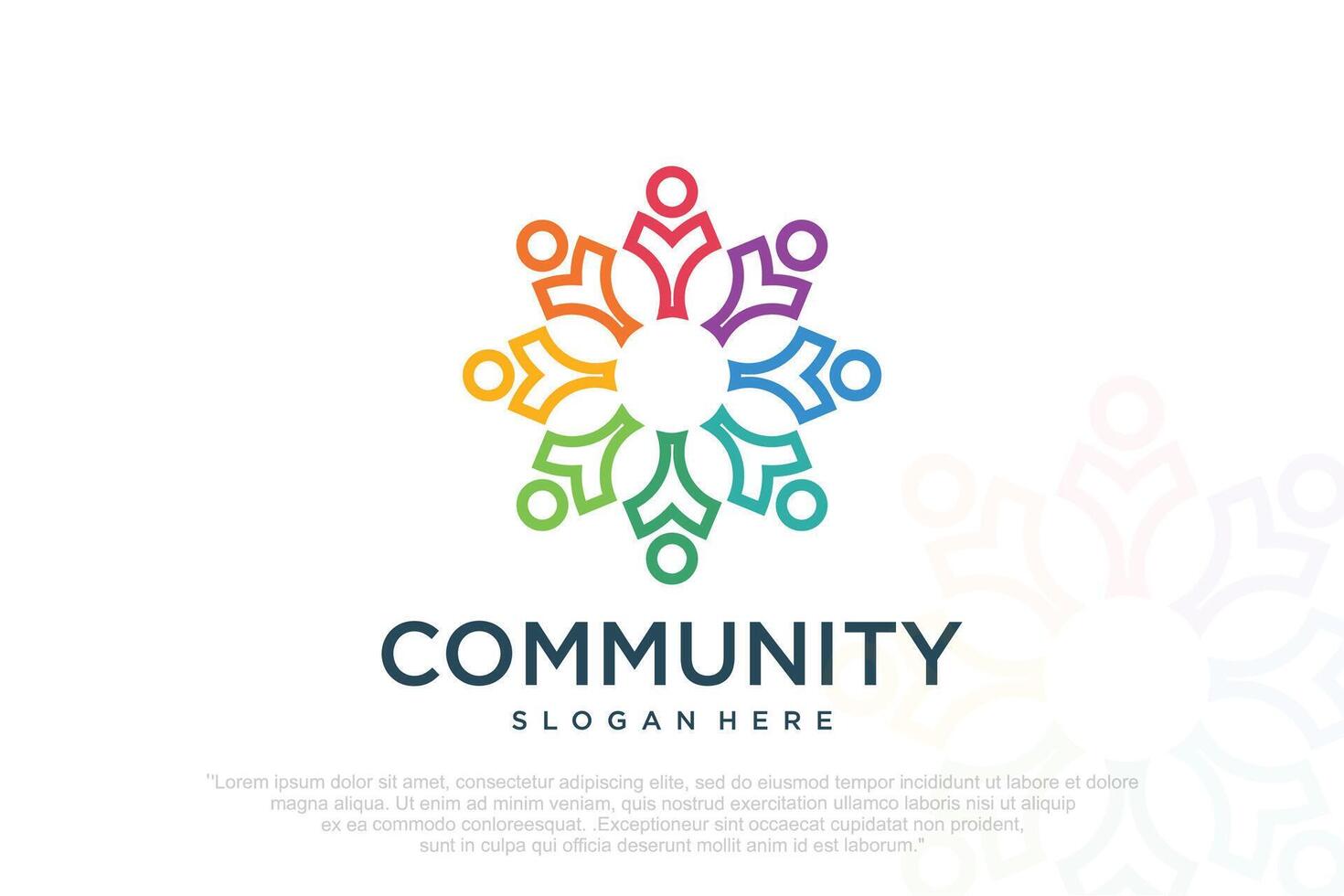 community people, social community, global community, human family logo design illustration . vector