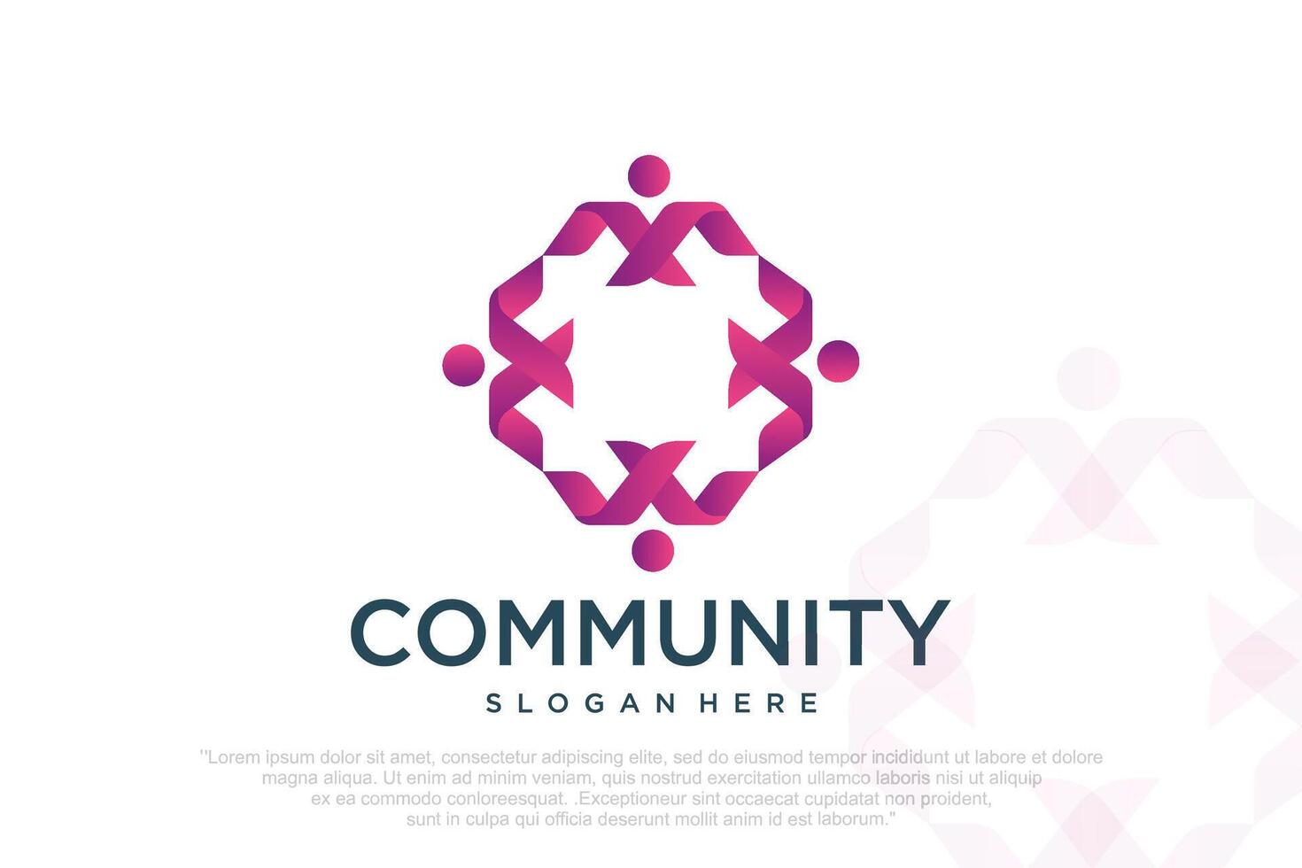 community people, social community , global community , human family logo design illustration . vector