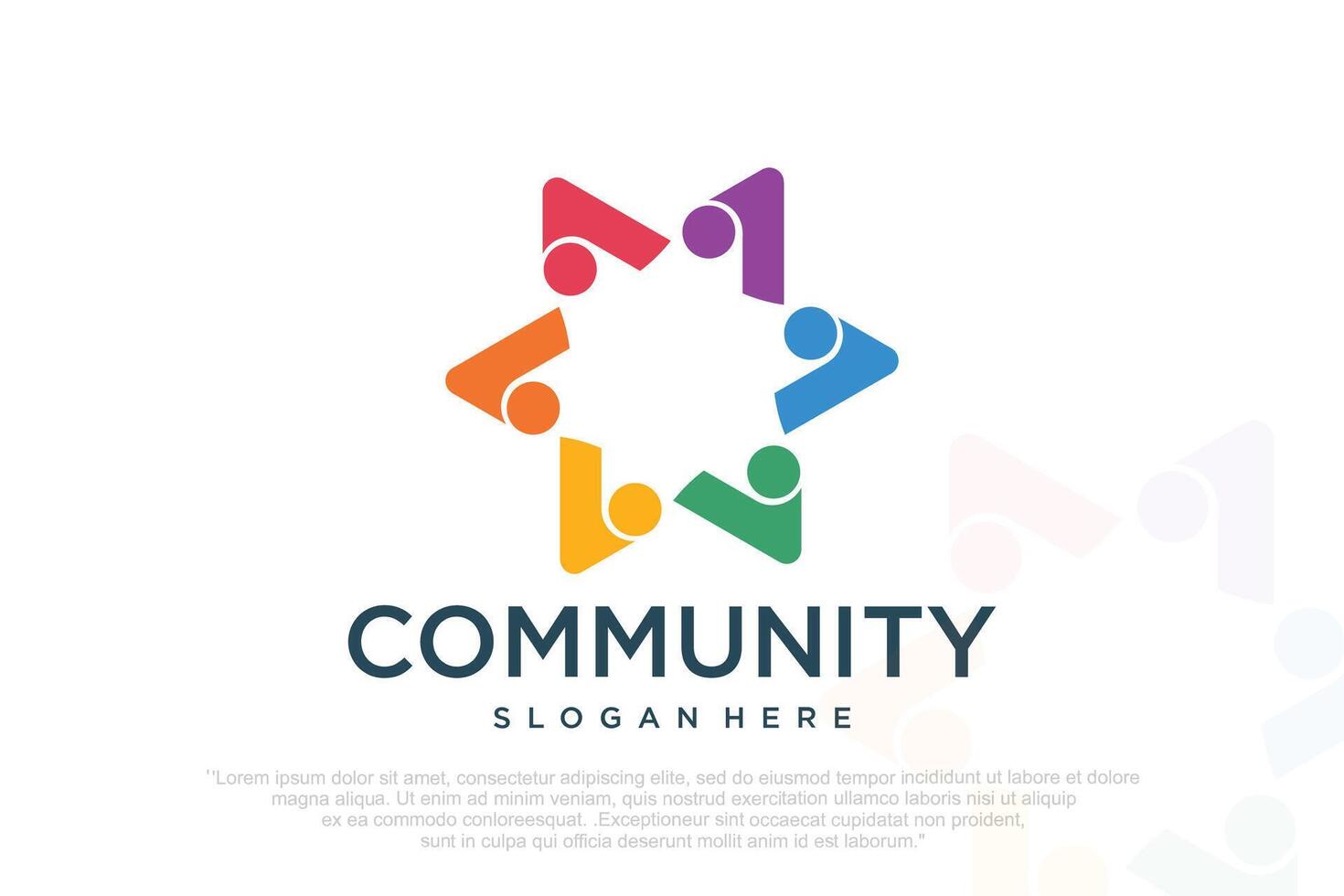 People teamwork logo design symbol . vector