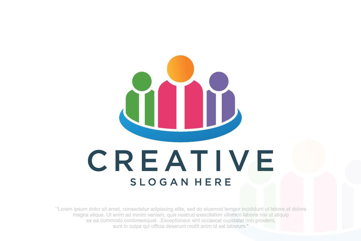 creative colorful social group logo design and business cards vector