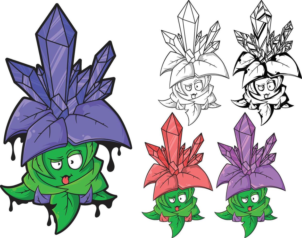 Cartoon character with crystals vector
