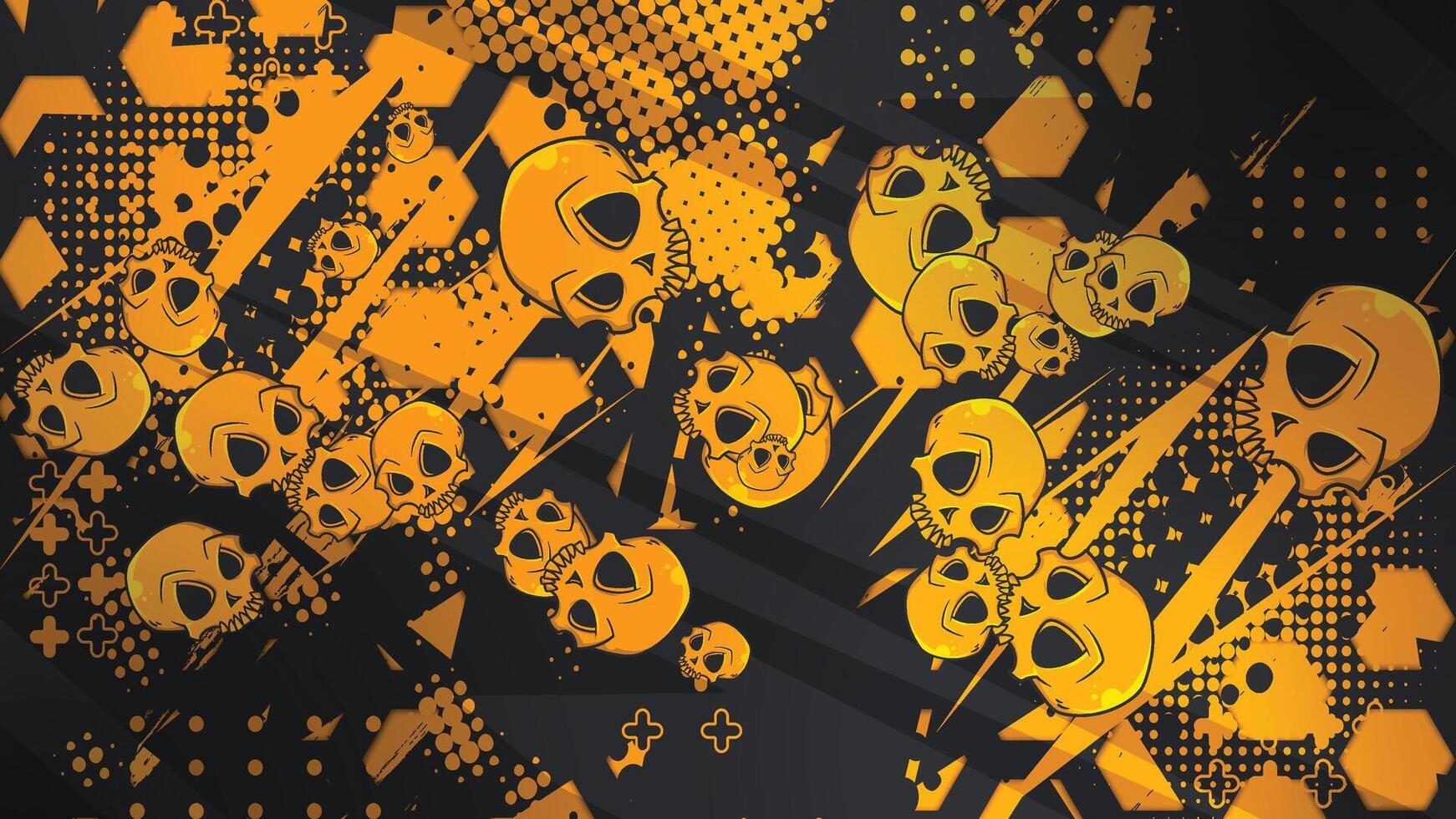 abstract background with skulls and dots vector