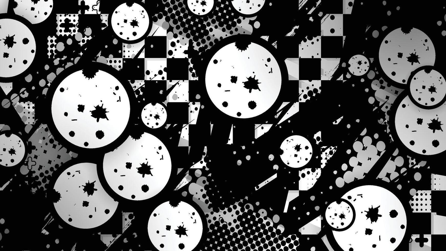 a black and white image of a bunch of black and white dots vector