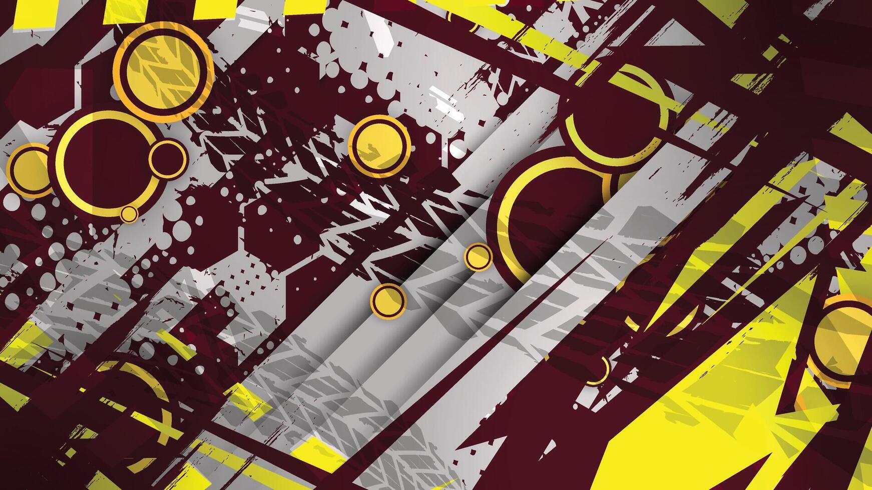 abstract background with yellow and red circles vector
