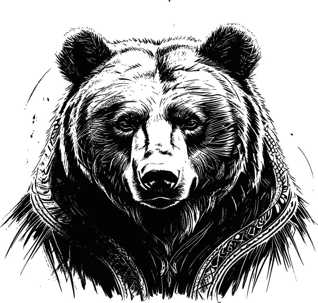 illustration of a bear on a white background vector