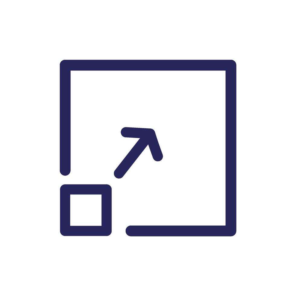Resize with arrow line icon on white background. vector