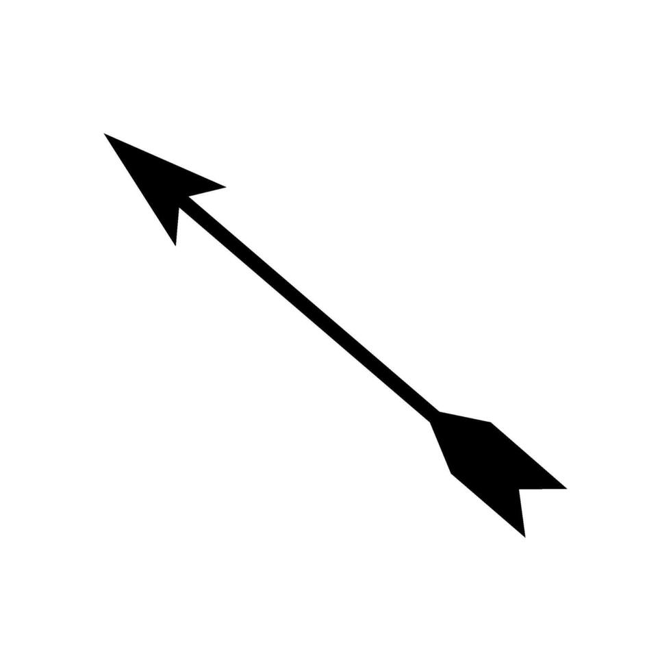 A black silhouette of an arrow. vector