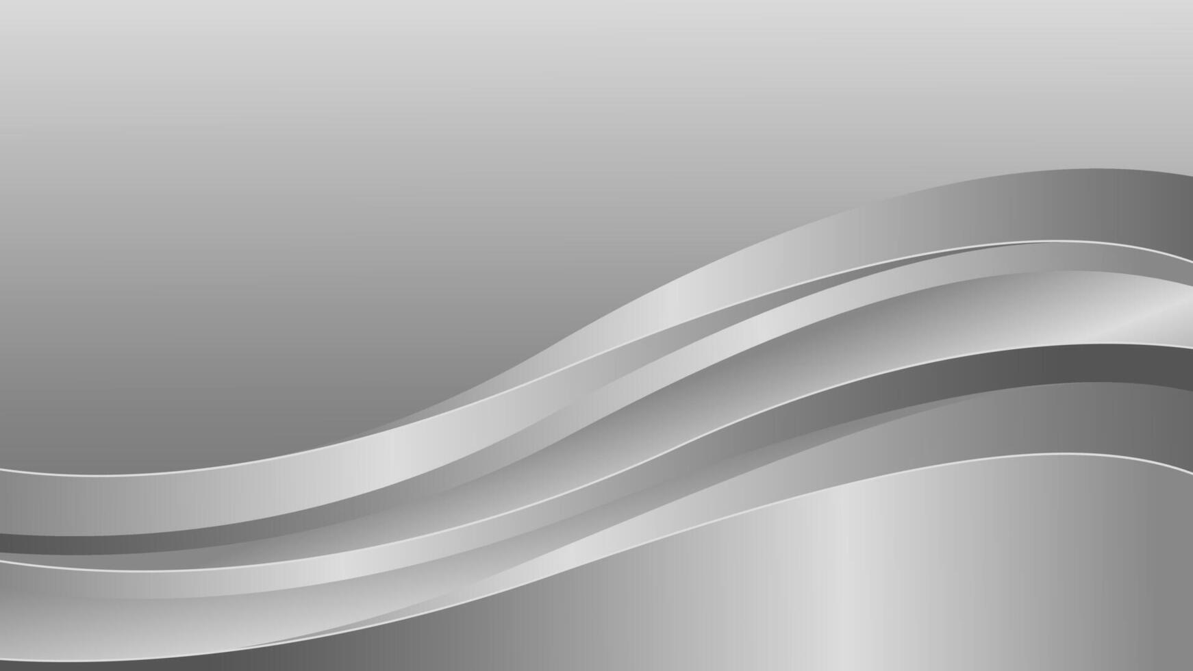 Minimalist silver luxury wave background. Metallic design wallpaper vector