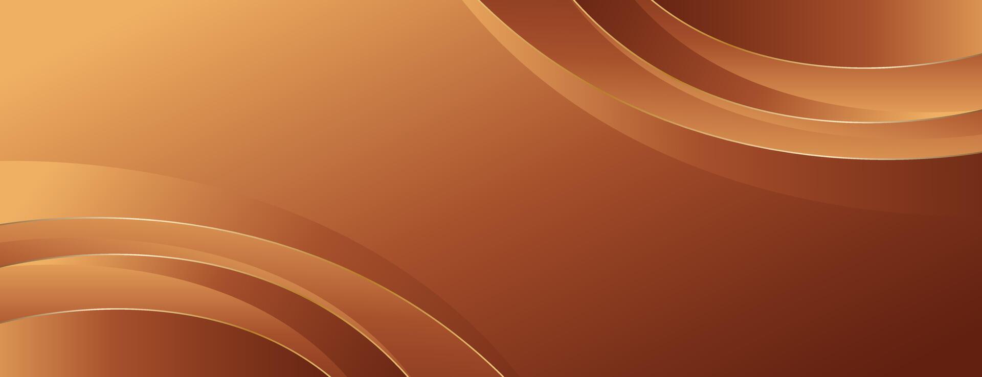 Minimalist bronze luxury curve background, banner design vector