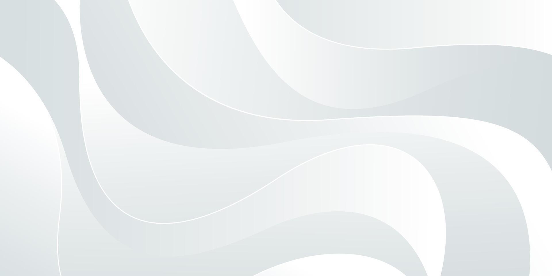 Elegant modern white and gray wave background. Minimalist abstract wallpaper vector