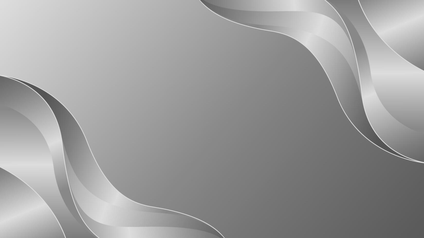 Elegant silver luxury wave background. Metallic design wallpaper vector