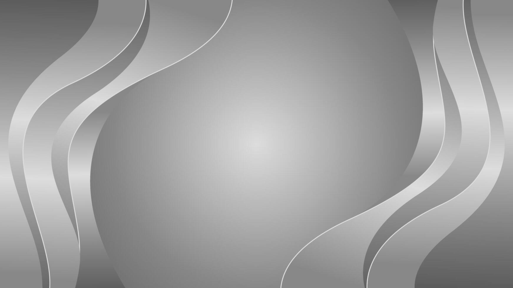 Abstract silver metallic wave background vector