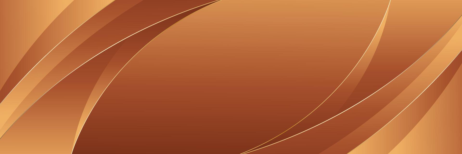 Abstract luxury bronze banner background. Modern curved shapes vector
