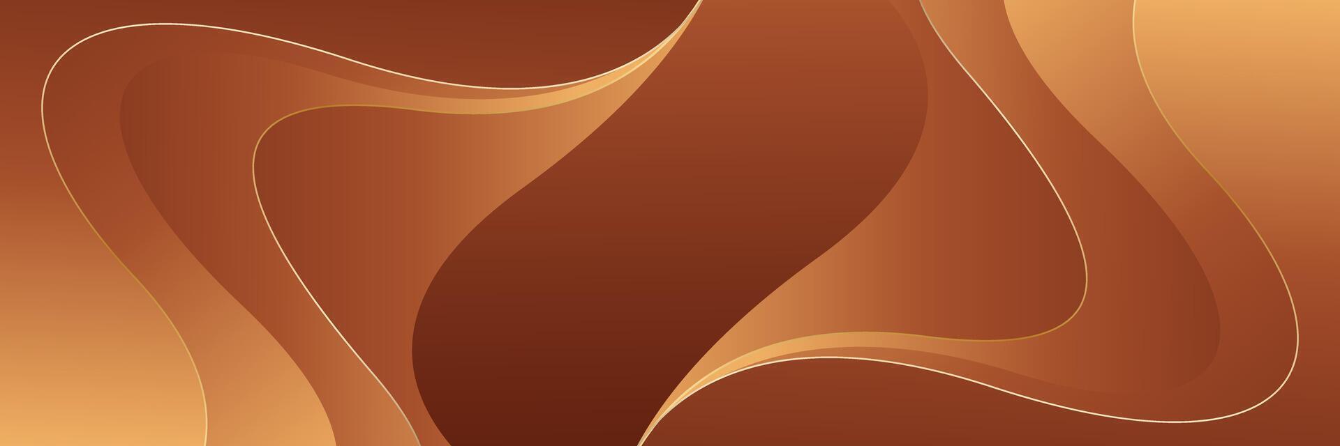 Minimalist bronze luxury banner background with gold accents vector