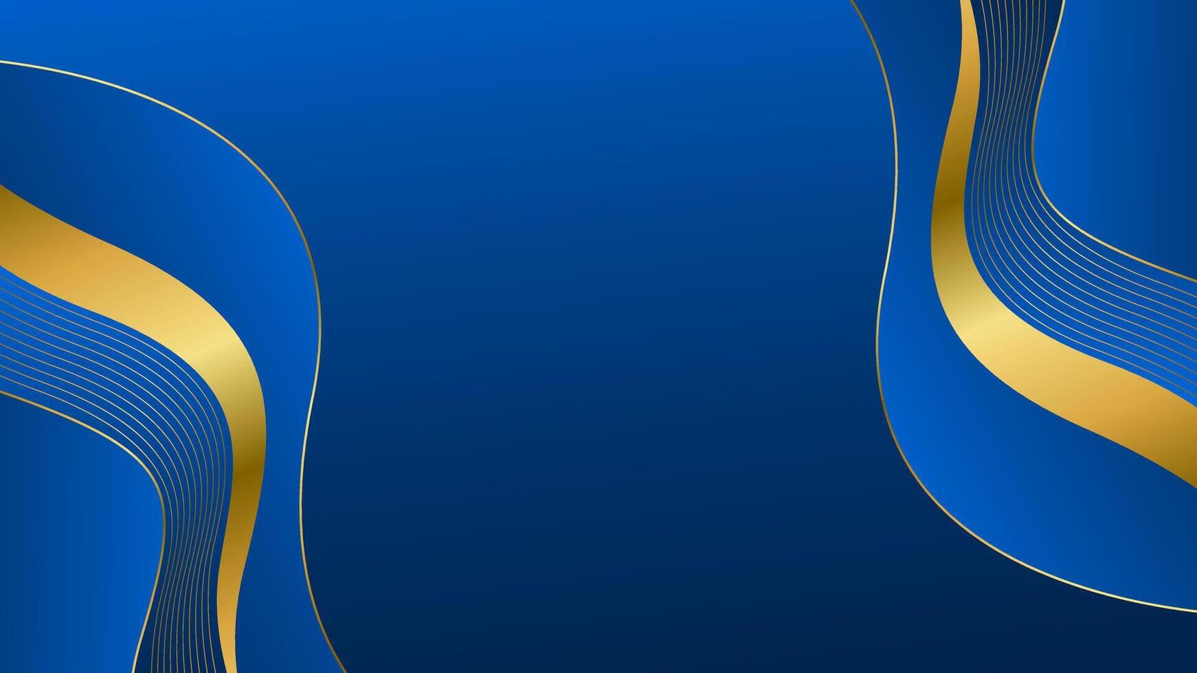 Abstract blue and gold luxury background vector