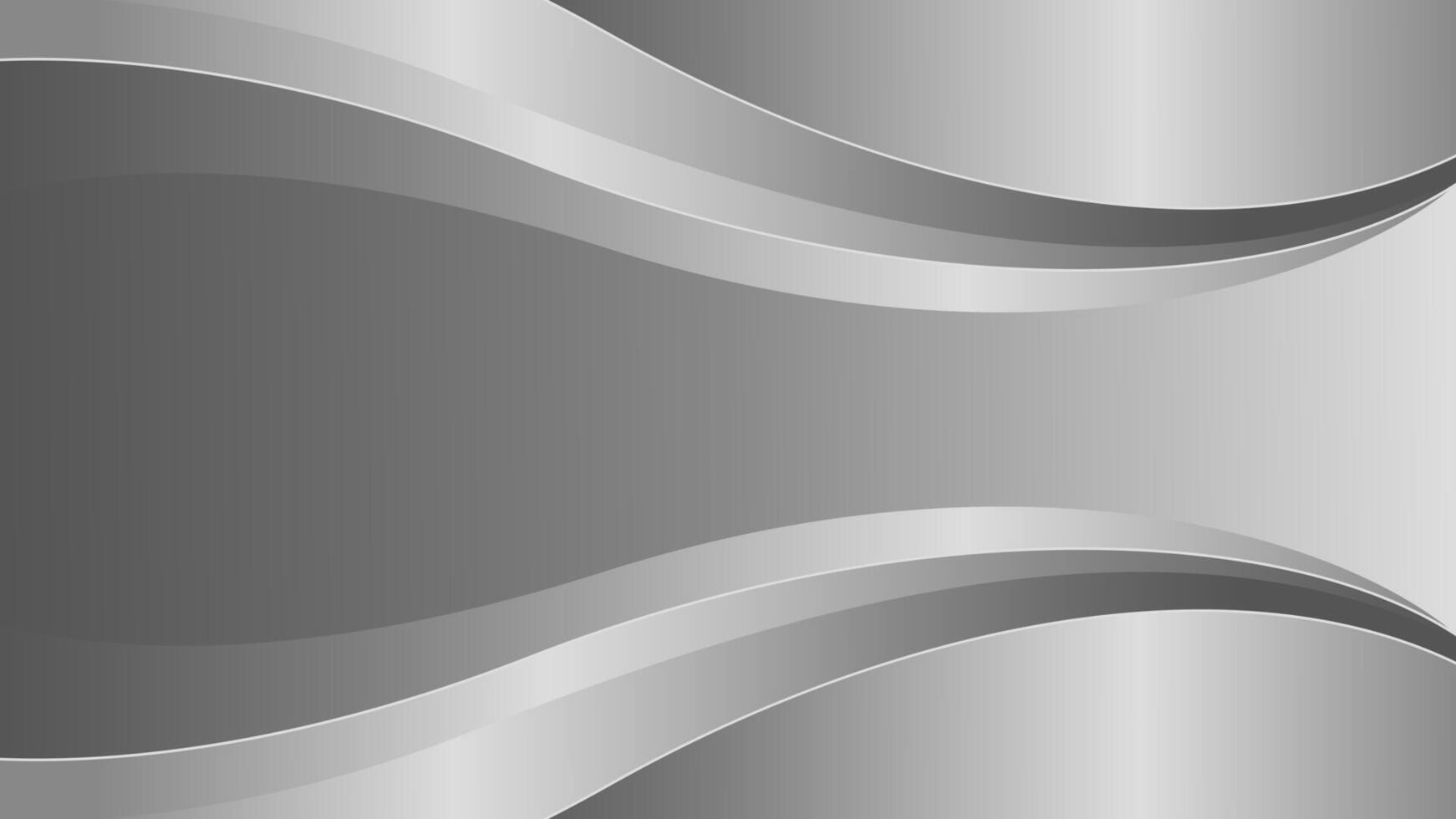 Elegant Silver metallic background, Abstract wave shapes vector