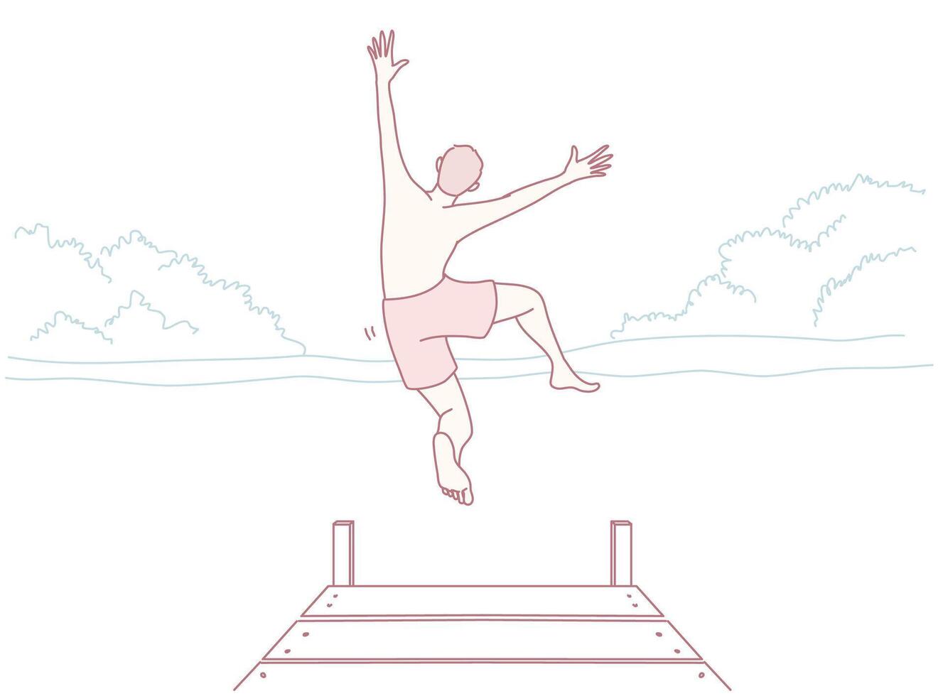 Experience the Joyful Summer Jump into the refreshing Water and feel the exhilaration vector