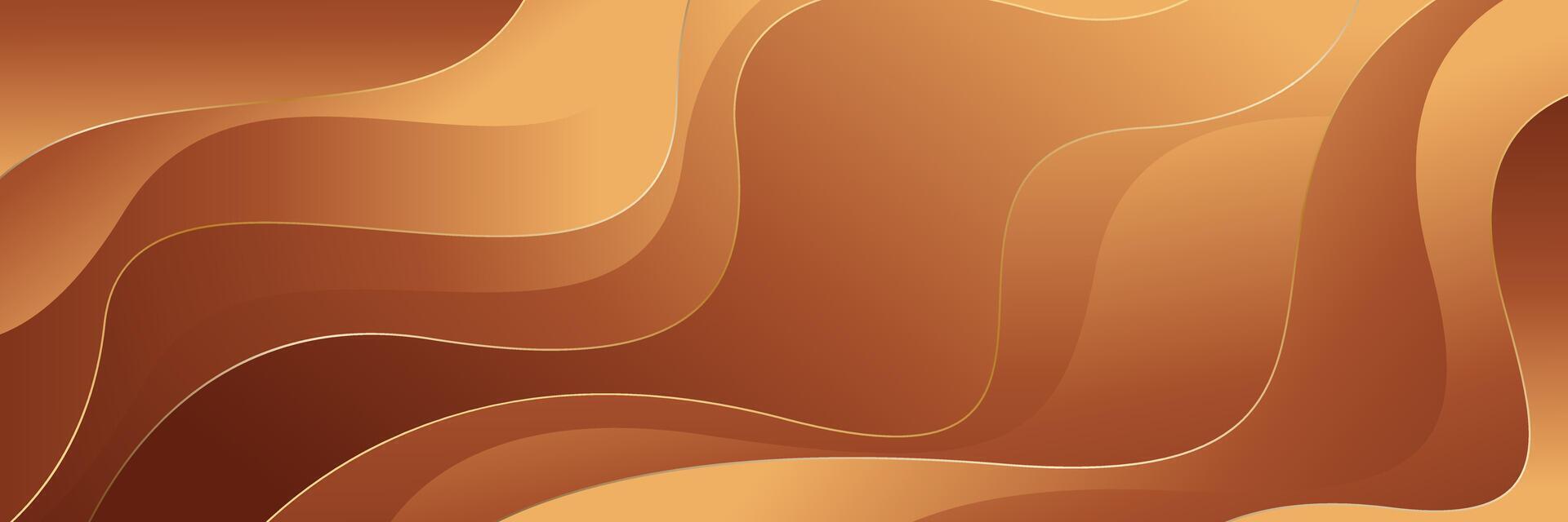 Abstract bronze luxury banner background with gold accents vector