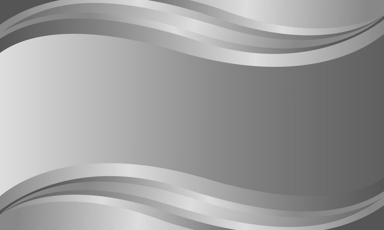 Abstract silver metallic wave background, luxury wallpaper vector