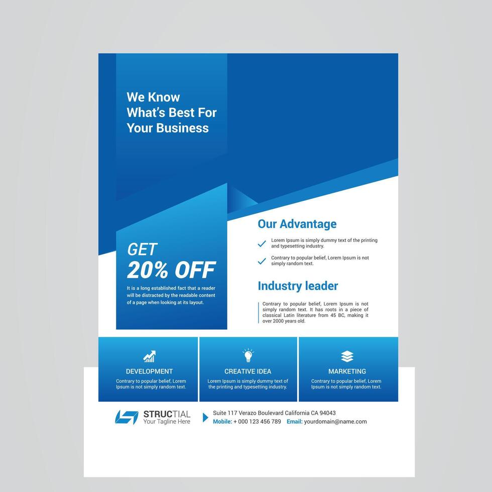 Modern Corporate Flyer Design Template - Business Event, Promotion and Marketing Illustration vector