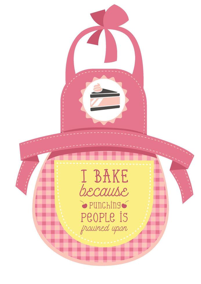 Funny Baking Chef Apron Graphic T-Shirt Design, Culinary Art Illustration for Apparel Printing vector