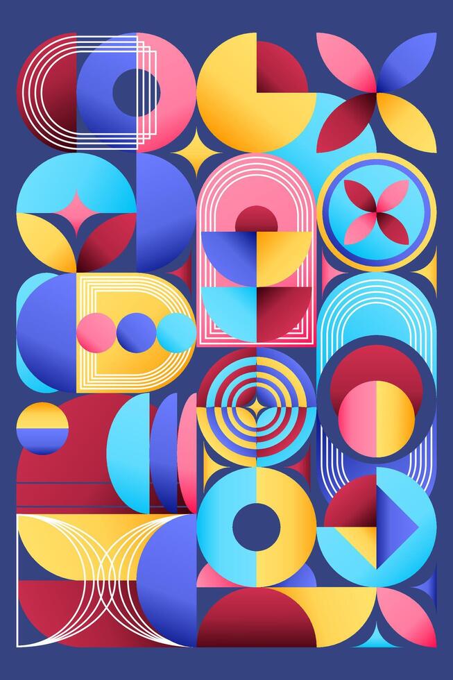 Bauhaus pattern design vector