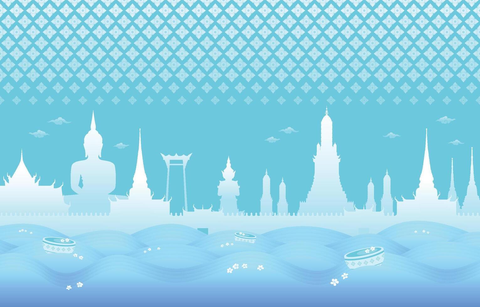 Songkran thai pattern vector
