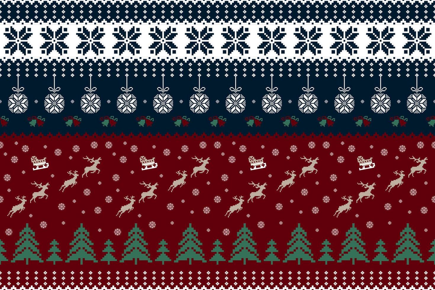 Blue and Red Christmas pattern vector