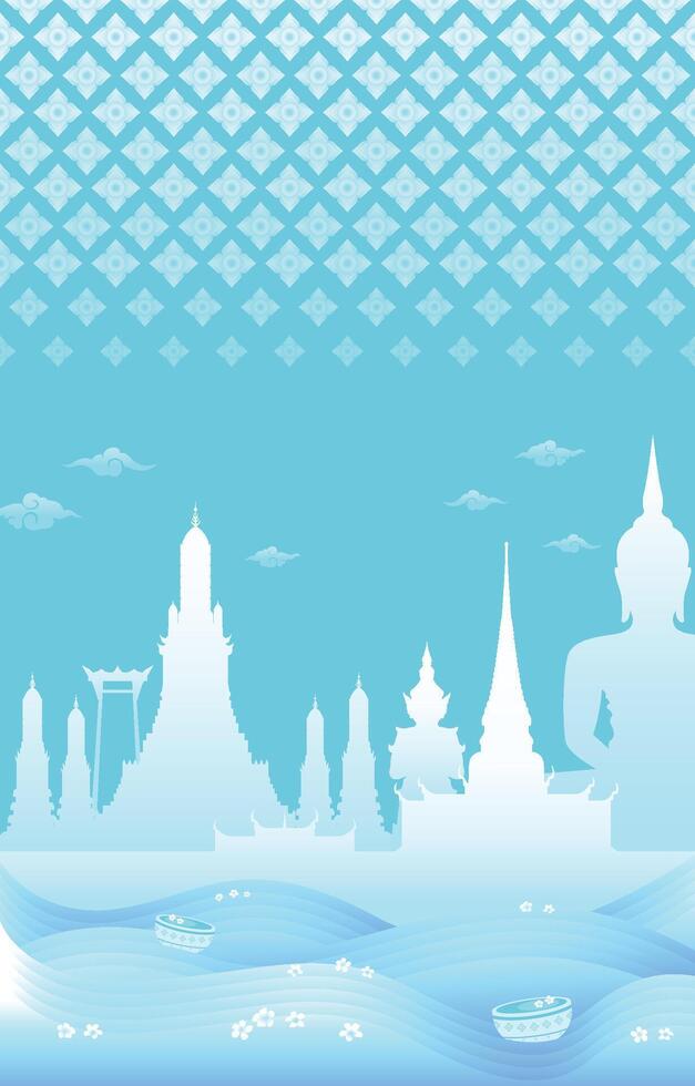 Songkran thai background vector