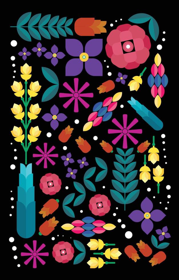 Bauhaus botanical design vector
