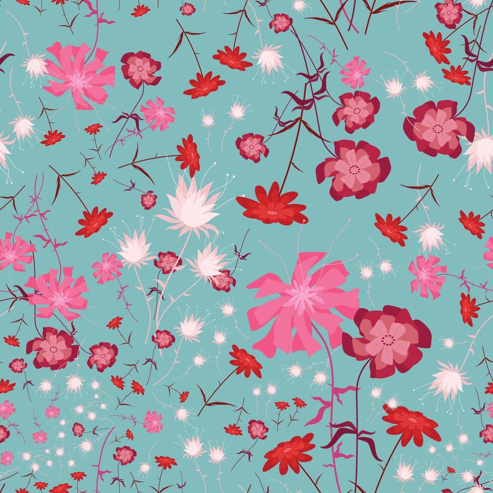Seamless pink flower design vector