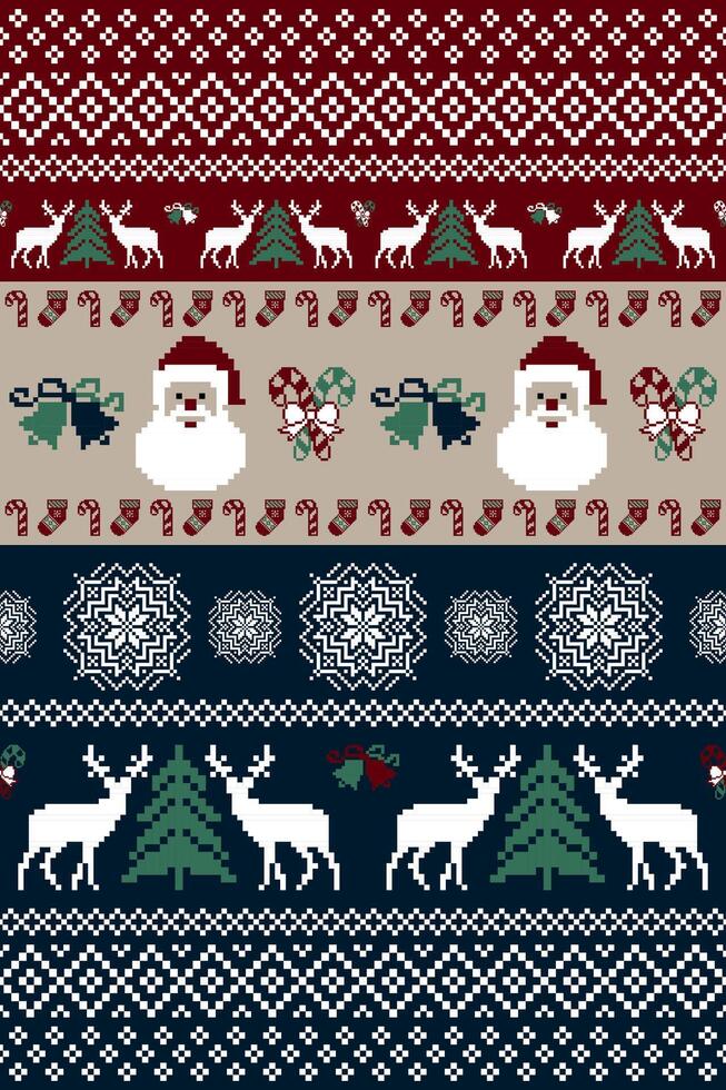 Christmas with Santa pattern vector