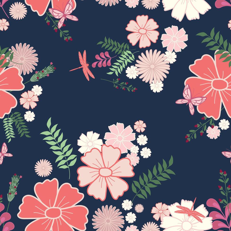 Seamless floral design vector