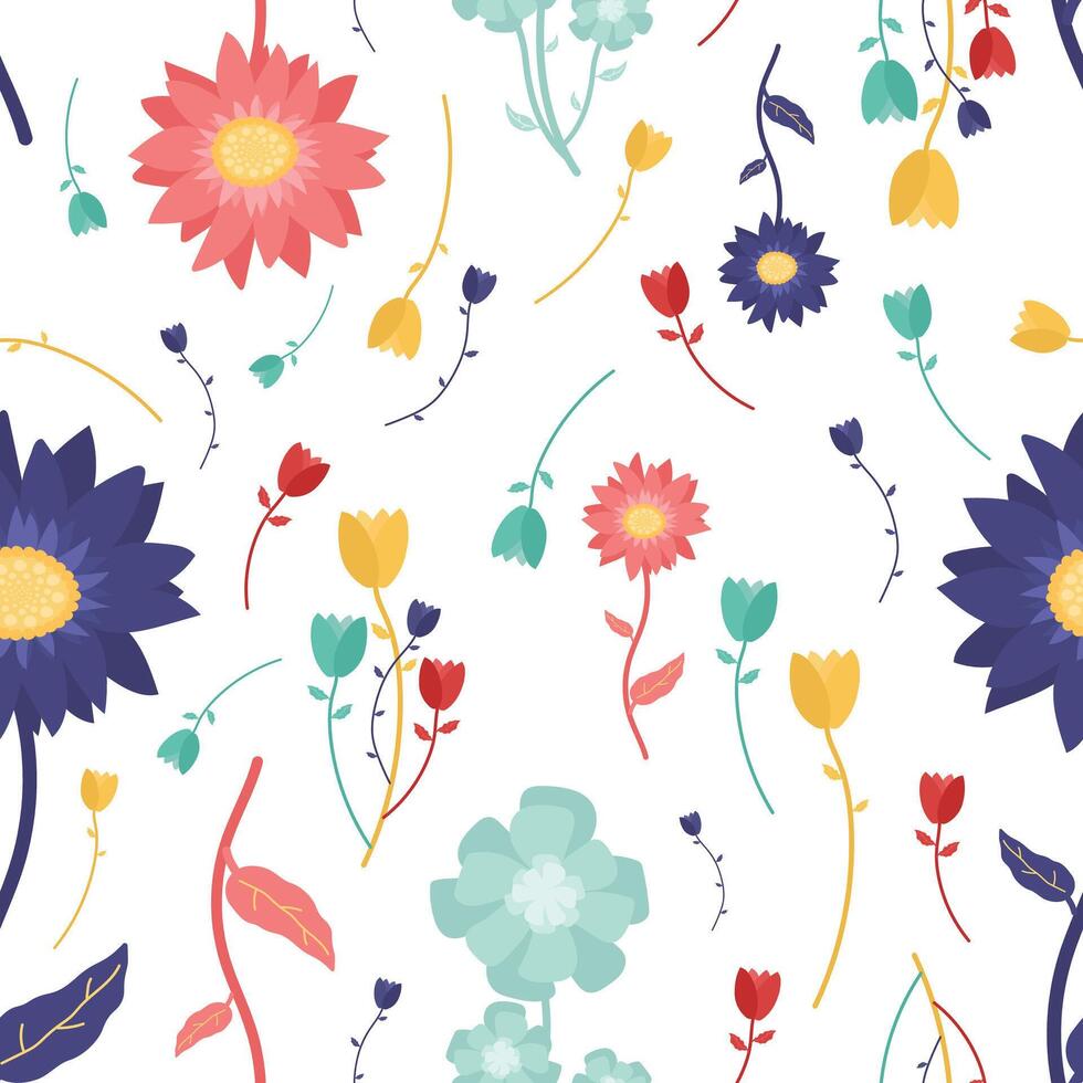 Seamless simple flower design vector