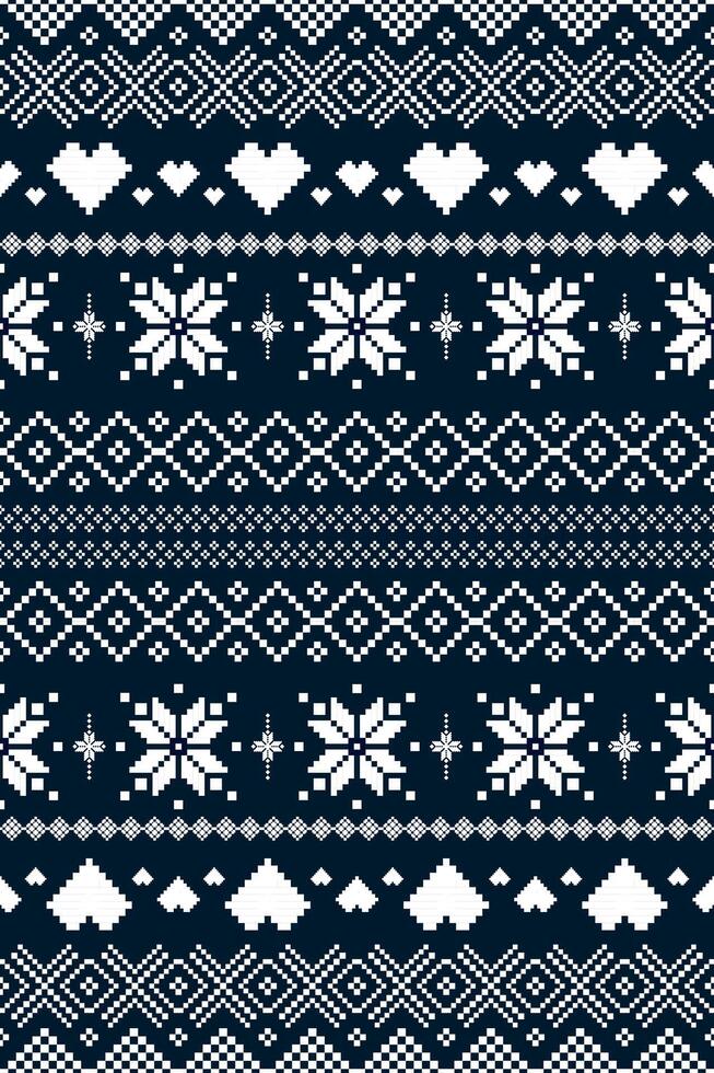 Blue Nordic Christmas pattern vector