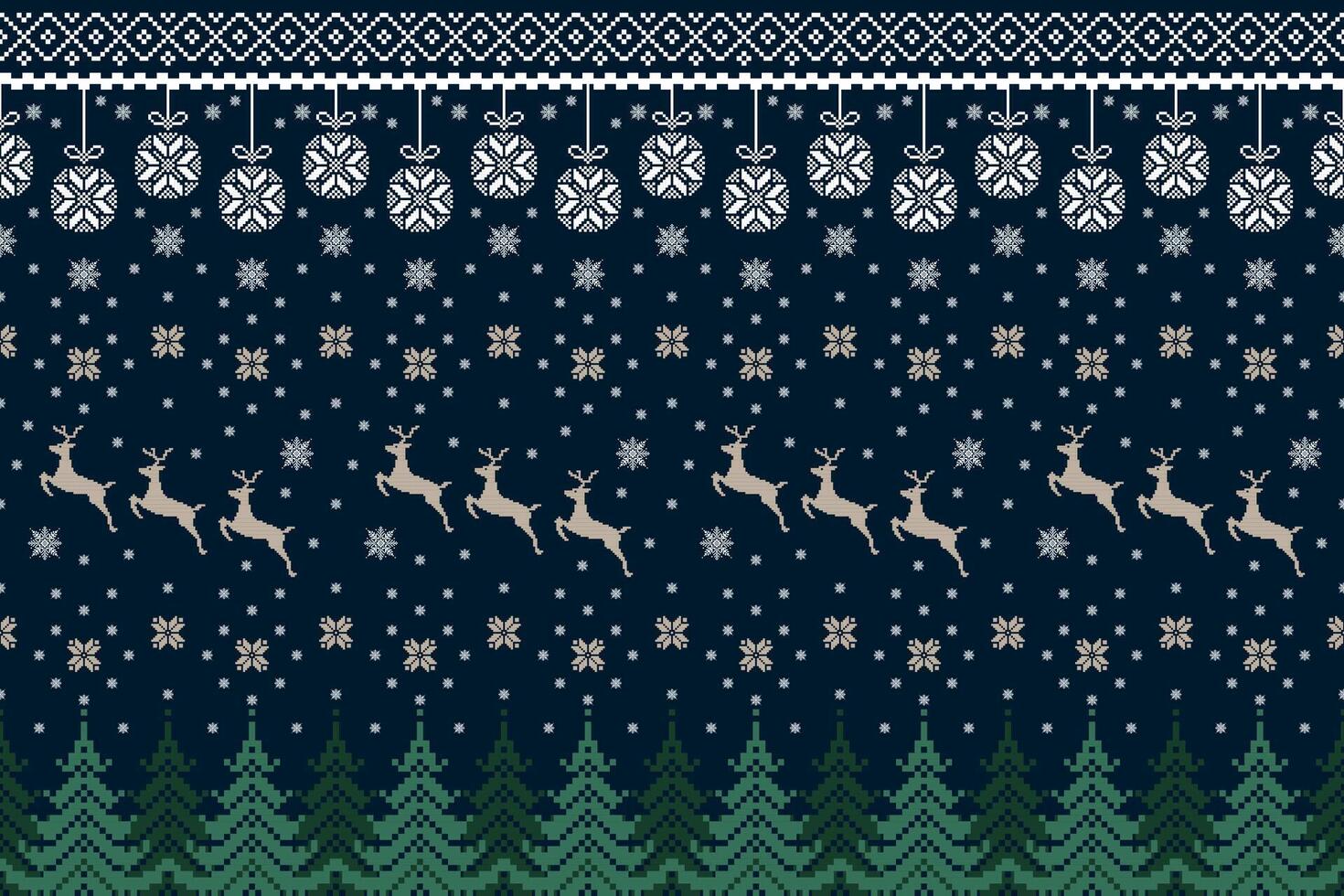 Christmas ethnic pattern vector