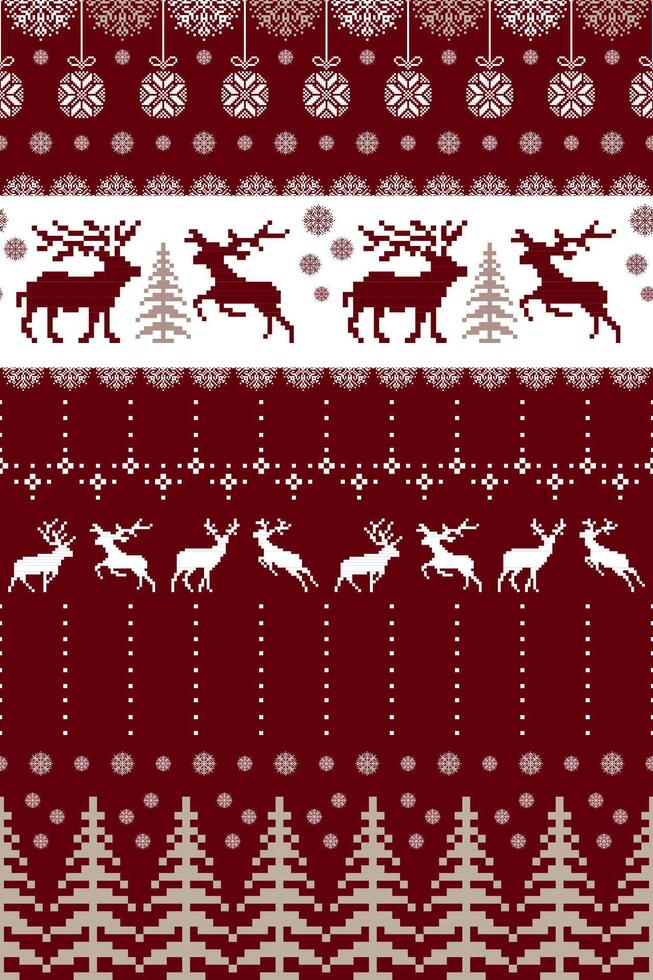Red Christmas ethnic design vector