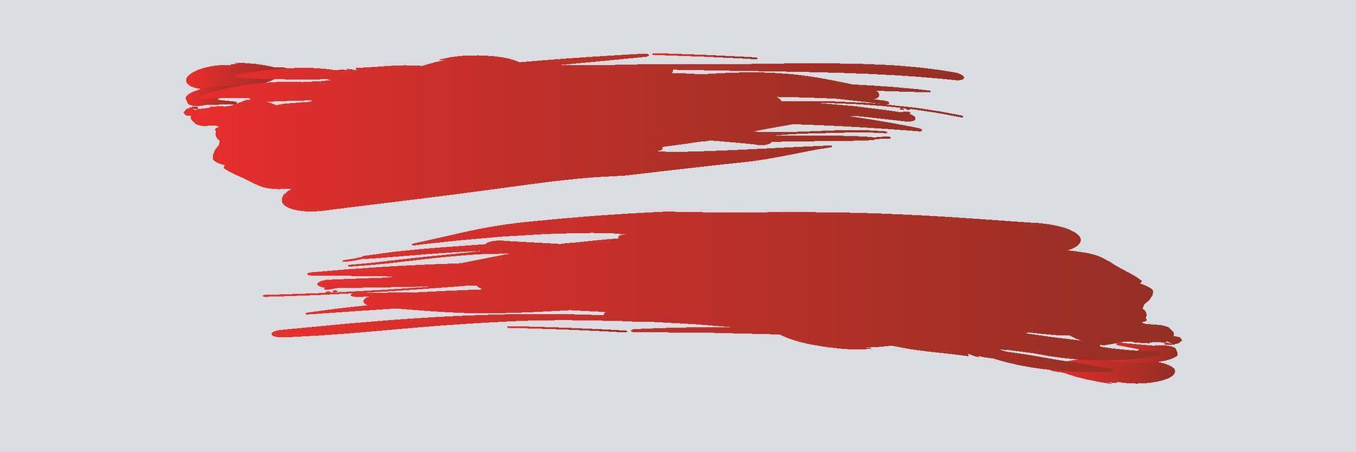 Two big pair of red paint strokes on a gray background vector