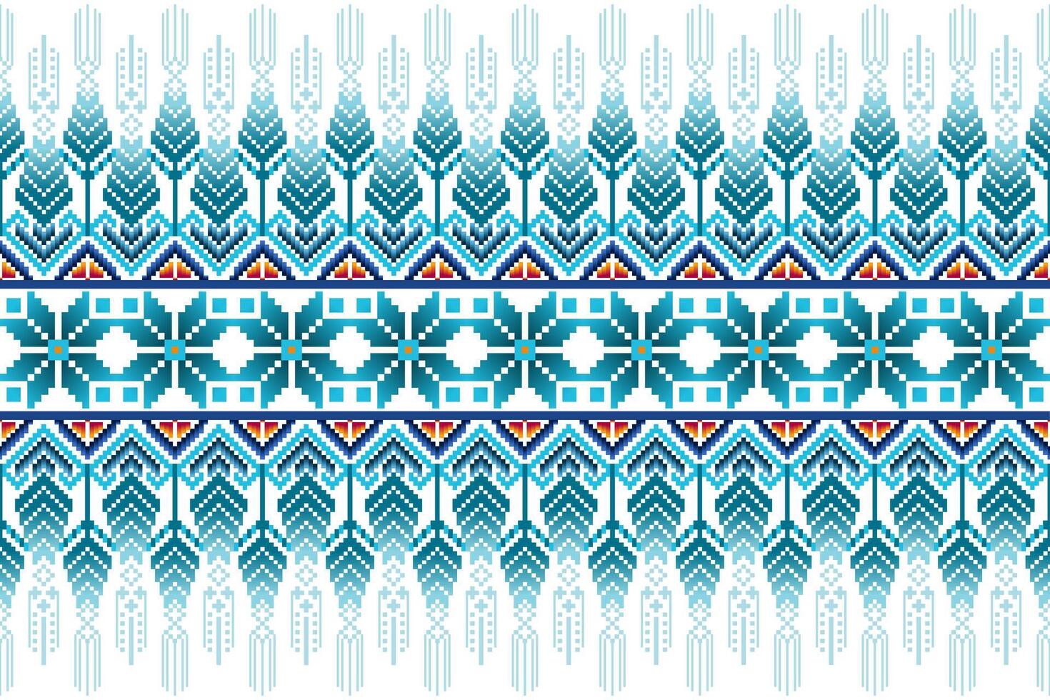 Blue and white ethnic pattern vector