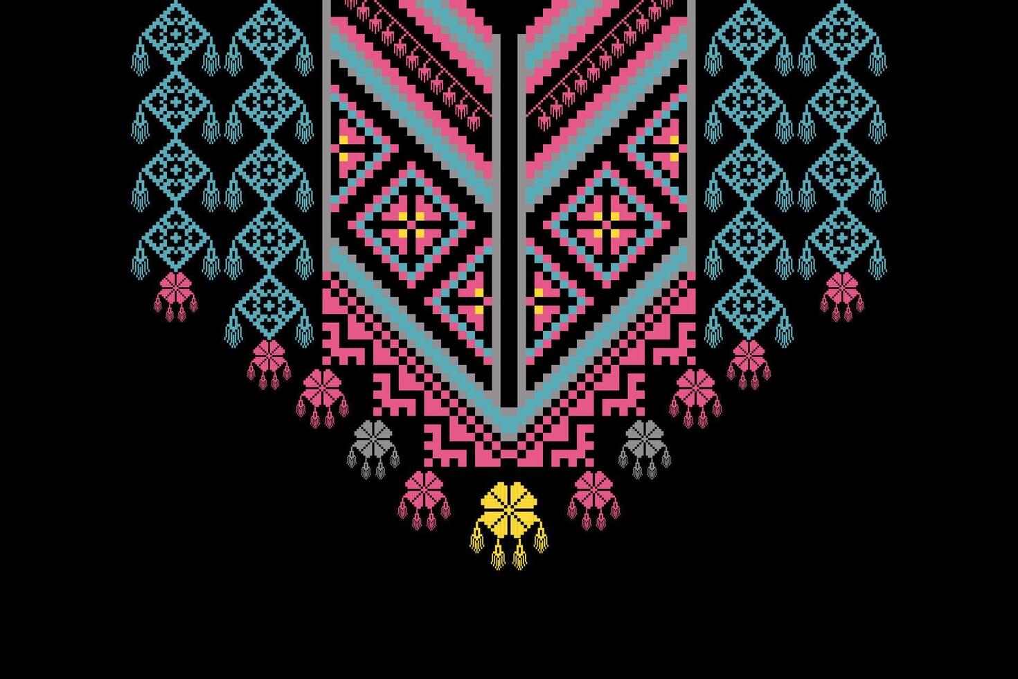 Collar ethnic pattern vector
