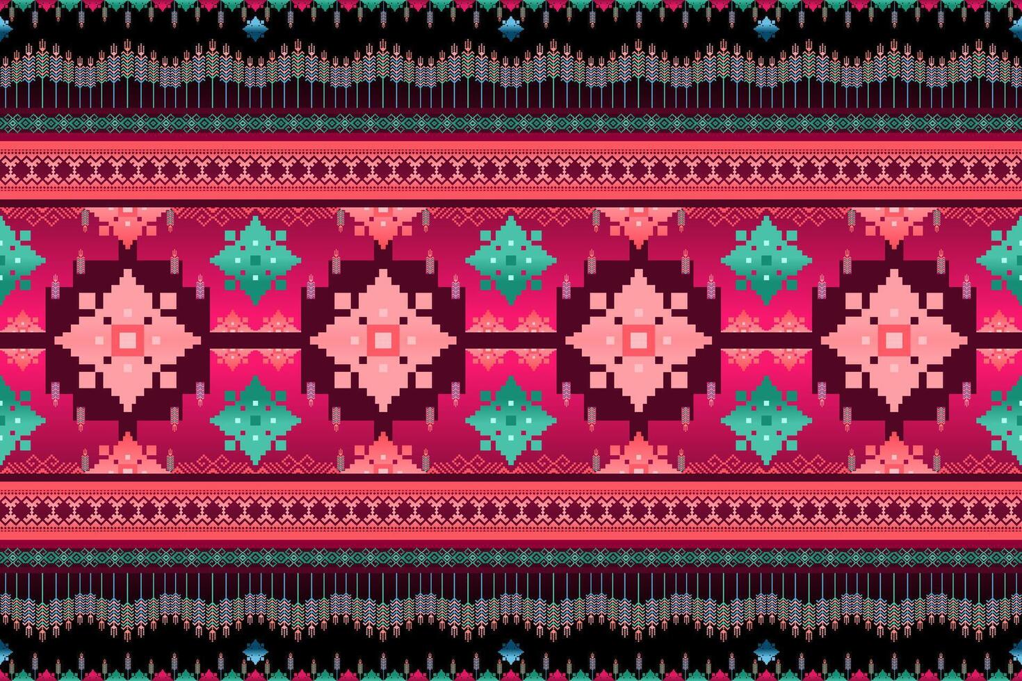 Christmas red ethnic pattern vector