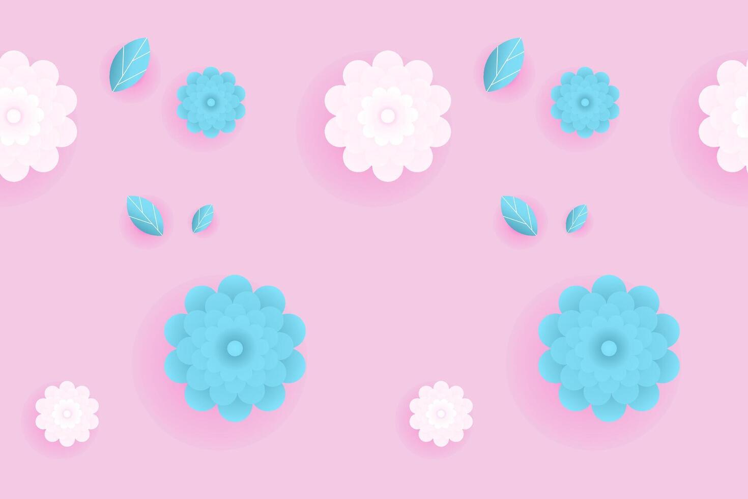 Cute Flower papercut design vector