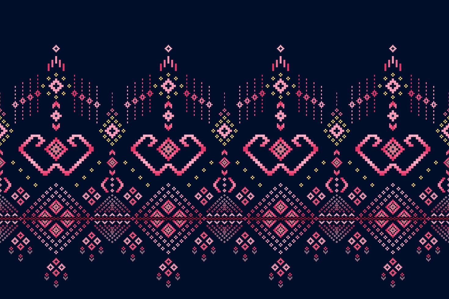 Ethnic pixel art pattern vector