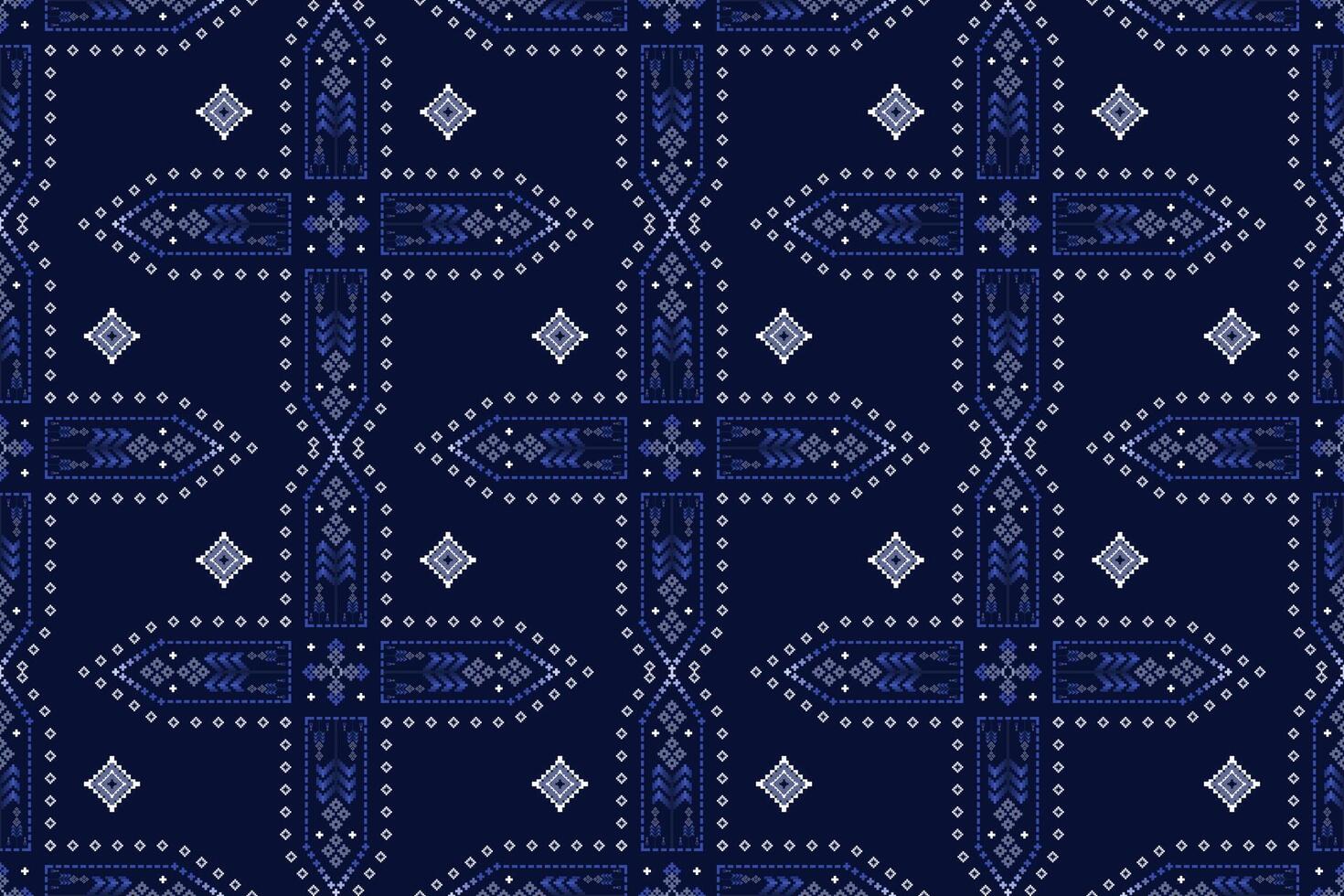 Blue ethnic pattern for textile vector