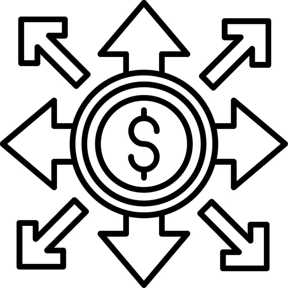 Directional Arrow Outline Style Icon vector