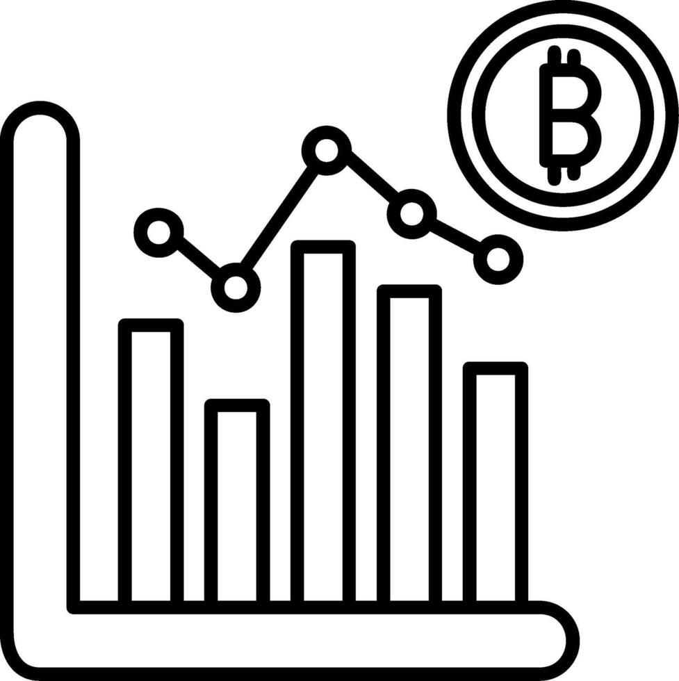 Stock Chart Outline Style Icon vector